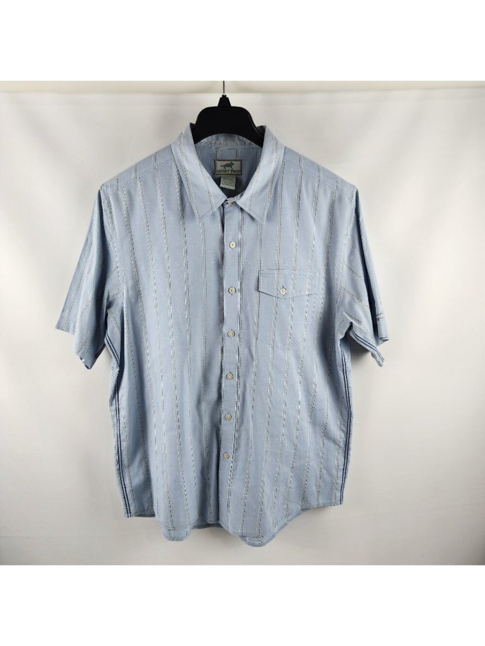 Horny Toad Toad & Co Shirt Mens Large Blue Stripe S/S Button Up